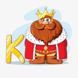 字母K和国王素材