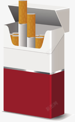 一个香烟与烟盒矢量图素材