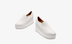 新潮厚底学生白鞋素材