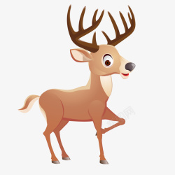 棕色鹿耳卡通鹿动物矢量图高清图片