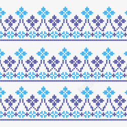 针织花纹蓝色花边底纹图案边框图案矢量图高清图片
