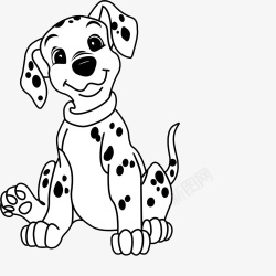 斑点狗手绘卡通斑点狗装饰海报高清图片
