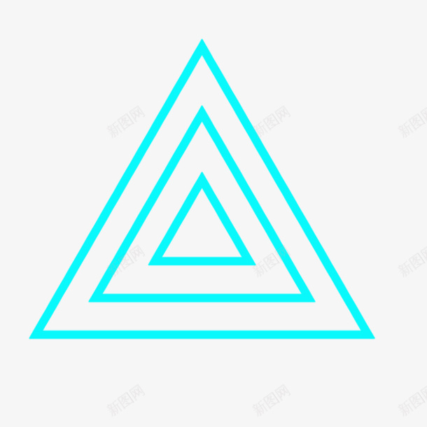 大中小三个正三角形png免抠素材_新图网 https://ixintu.com 三个三角形 三角型 几何图形 尖角三角形 正三角形 等边三角形 蓝绿色边 锐角三角形