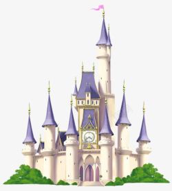 矢量紫色城堡卡通堡垒高清图片