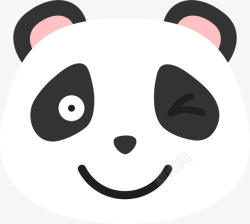 黑白表情微笑卡通可爱小熊猫高清图片