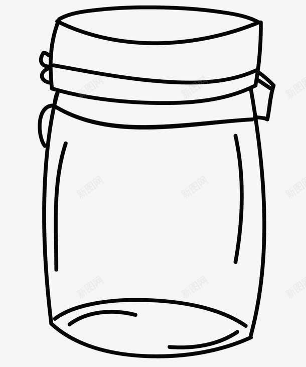 手绘瓶子png免抠素材_新图网 https://ixintu.com 几何 卡通 平面 手绘 瓶子 简笔画 罐子 黑色