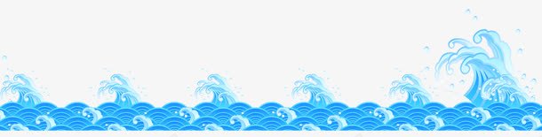 边框浪花png免抠素材_新图网 https://ixintu.com 条框 浪花 海洋 蓝色