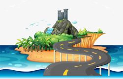卡通岛屿奇幻岛的背景高清图片
