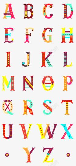 马戏团字母设计彩色马戏团字母高清图片