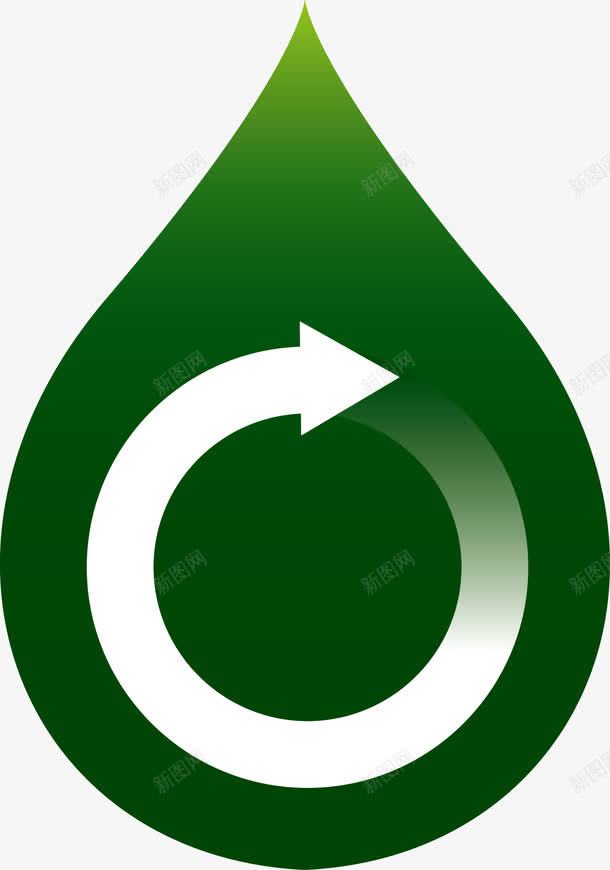 绿色水滴图标png_新图网 https://ixintu.com 叶子 循环 水滴 环保 甲醛 甲醛环保 箭头 绿色 绿色图标 绿色环保