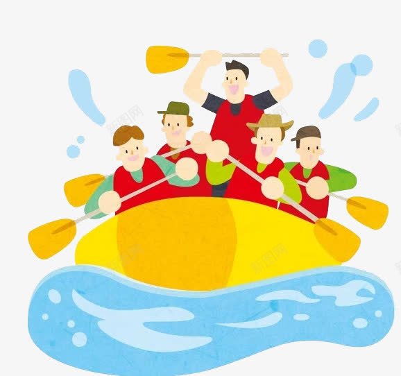 划船运动png免抠素材_新图网 https://ixintu.com 体育运动 卡通 彩色 漂泊 漂流
