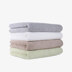 家用素色柔软吸水全棉面巾毛巾高清图片
