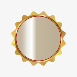 圆圈徽章金色闪耀镜子高清图片