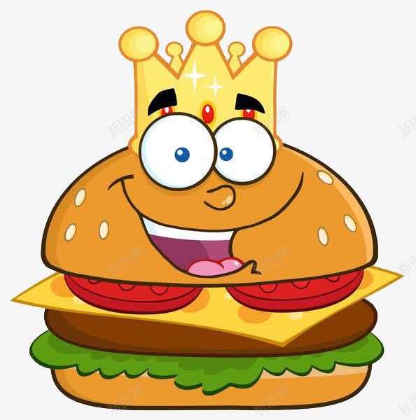 带着皇冠的汉堡png免抠素材_新图网 https://ixintu.com 卡通 吃饭 夹层 快餐 汉堡 美味 美食 肉 脂肪 面包 食物 鲜虾堡