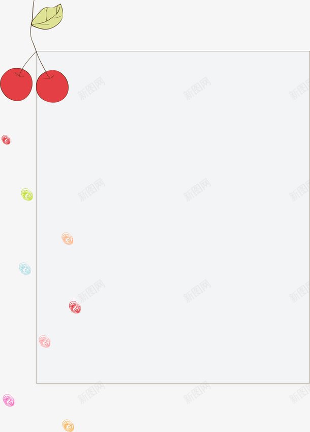 樱桃边框png免抠素材_新图网 https://ixintu.com AI 卡通 彩色圆点 手绘 樱桃 水果 照片墙 红色 边框