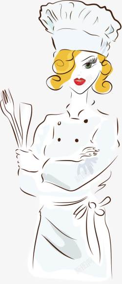 厨师人物设计美味食物与卡通厨师人物等素高清图片