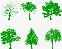 柳树素描素描手绘绿色春天树木高清图片