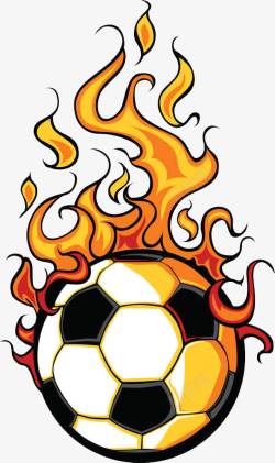 球火燃烧的足球高清图片