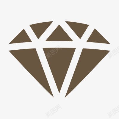 剪影图标png_新图网 https://ixintu.com 切割钻石图形 咖啡色 钻石图标