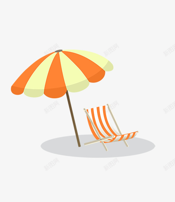 卡通的沙滩椅png免抠素材_新图网 https://ixintu.com 卡通 椅子 橘色 沙滩 热带