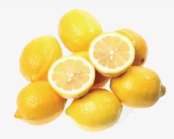 新鲜黄柠檬片摄影一堆新鲜有机柠檬高清图片
