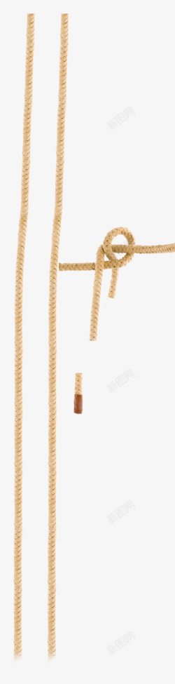 棕色打结的麻绳素材