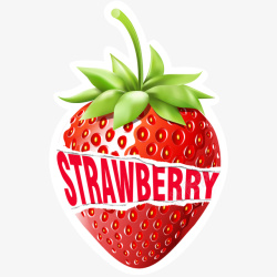 草莓贴纸卡通草莓矢量图高清图片
