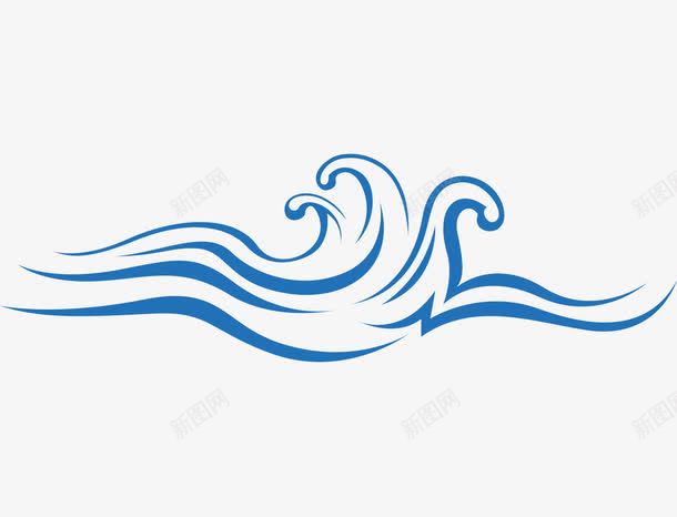 蓝色水波纹png免抠素材_新图网 https://ixintu.com 中国风波浪花图案AI 传统水波纹样式 古典海浪花纹
