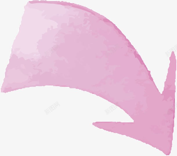 箭头图标元素png_新图网 https://ixintu.com UI设计 手绘 拐弯向下箭头 水彩 紫色