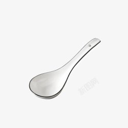 长柄粥勺长柄勺子陶瓷勺创意纯白色高清图片