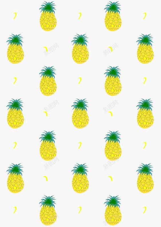 菠萝底纹png免抠素材_新图网 https://ixintu.com 创意水果 手绘菠萝 菠萝印花 菠萝背景