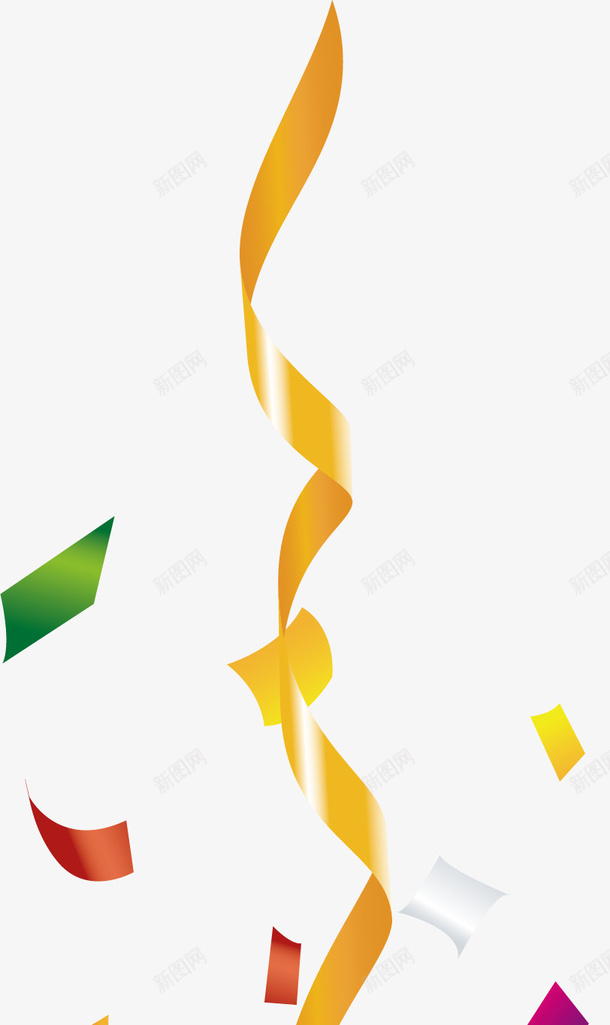 竖条彩带png免抠素材_新图网 https://ixintu.com 卡通 彩带 欧式彩带 漂浮彩带 竖条 节日彩带 金色彩带