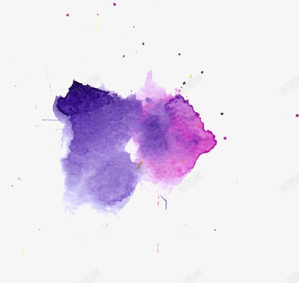 淡紫色水墨渐变渲染png免抠素材_新图网 https://ixintu.com 水墨 水彩 淡紫色 渐变渲染 装饰图案