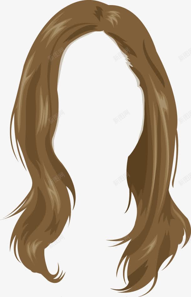 女士头发png免抠素材_新图网 https://ixintu.com 发型 咖啡色 头发 女士