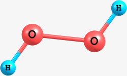 红蓝色过氧化氢分子形状素材