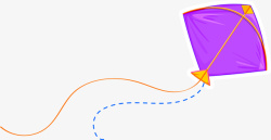 飞舞的风筝紫色卡通飞舞风筝高清图片
