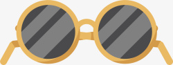 金色眼镜链子免抠png圆形的墨镜矢量图高清图片