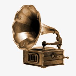 哑光铜质留音机复古音乐播放器高清图片