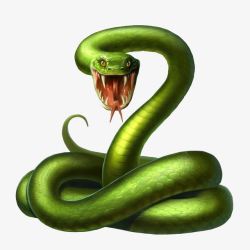绿色恶魔张大嘴恐怖的蛇高清图片