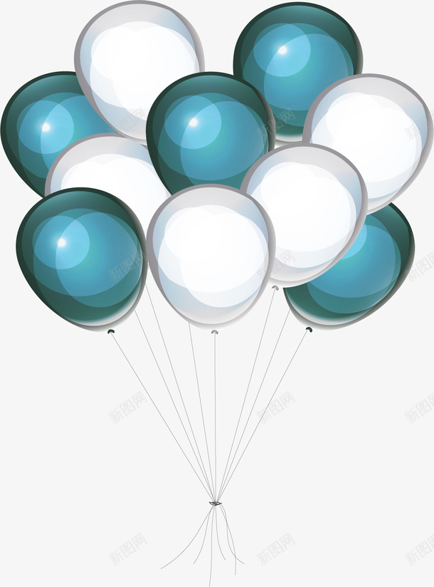 墨绿色节日气球束矢量图ai免抠素材_新图网 https://ixintu.com 儿童节 墨绿气球 气球 气球束 白色气球 矢量png 矢量图