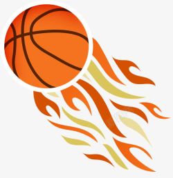 红底带火带火冲刺的篮球高清图片