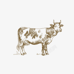 奶牛纹奶牛手绘高清图片