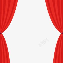 红色帘布红色简约舞台帷幕高清图片
