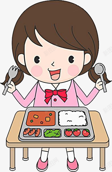 吃饭的女孩png免抠素材_新图网 https://ixintu.com PNG图形 PNG装饰 人物 卡通 坐在餐桌前 女孩 美食 装饰