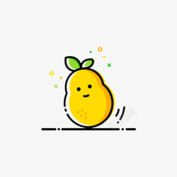 水果表情黄色的梨子mbe风格高清图片