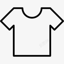 衬衫的轮廓白色的短袖T恤图标高清图片