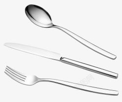 白瓷刀叉勺厨房餐具刀叉勺高清图片
