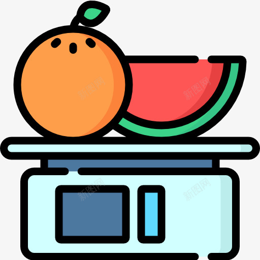 彩色手绘水果食物元素png免抠素材_新图网 https://ixintu.com 卡通插画 吃的 彩色 手绘 果实 水果 称重 美食 重量