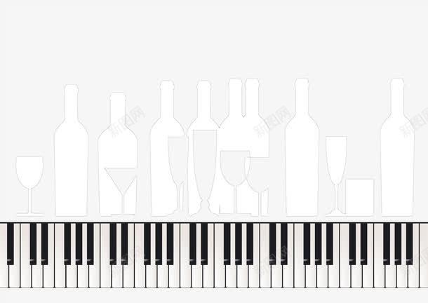 手绘黑白琴键png免抠素材_新图网 https://ixintu.com 乐器 几何图形 填色练习 琴键 钢琴 音乐 黑白手绘 黑白钢琴键