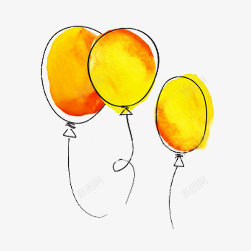 黄色气球png免抠素材_新图网 https://ixintu.com 带绳子气球 气球 气球简笔画 黄色气球 黄色气球简笔画 黄色渐变气球